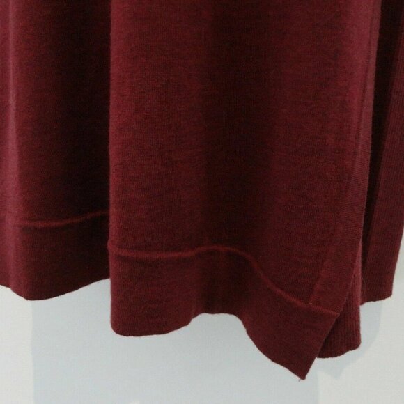 NWT EILEEN FISHER PASFL Burgundy Merino Wool Jersey Jewel Neck LS Dress XL - Picture 5 of 7